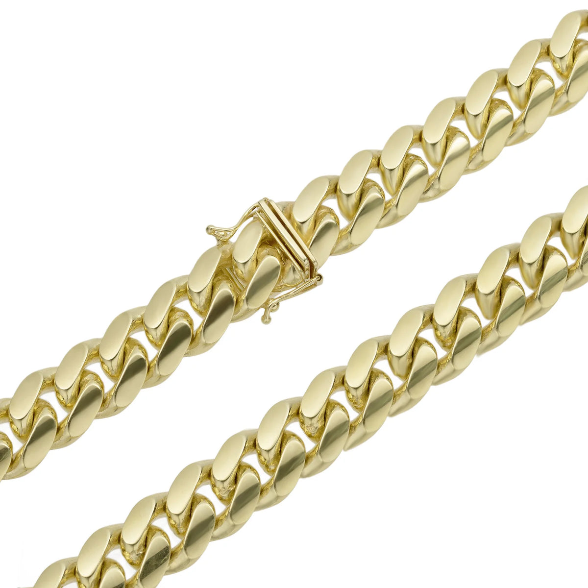 Miami Cuban Link Chain Necklace 10K & 14K Yellow Gold
