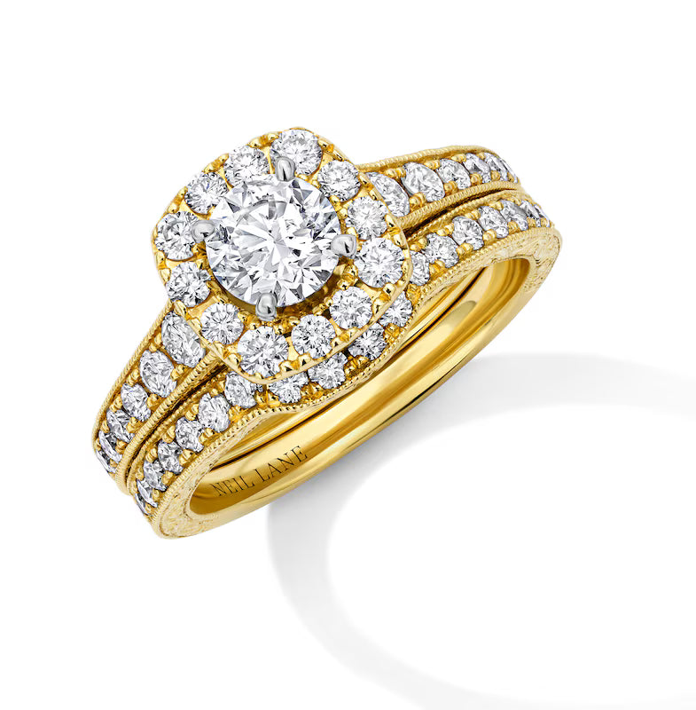 Neil Lane Bridal Set 1-1/2 ct tw Diamonds 14K Yellow Gold