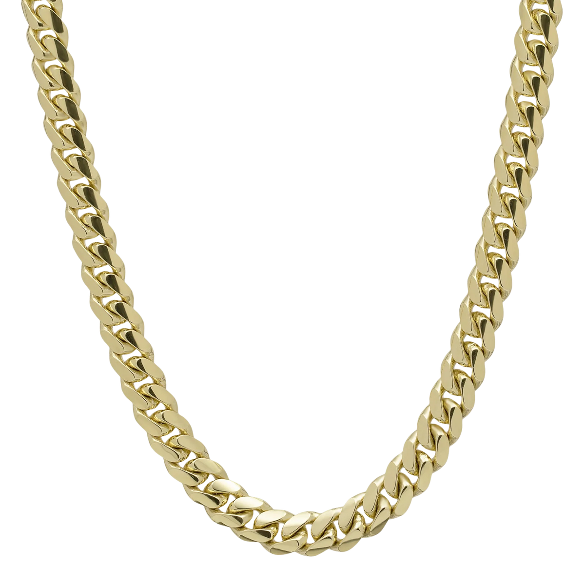 Miami Cuban Link Chain Necklace 10K & 14K Yellow Gold