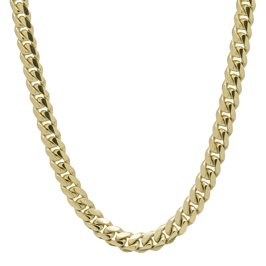 Miami Cuban Link Chain Necklace 10K & 14K Yellow Gold